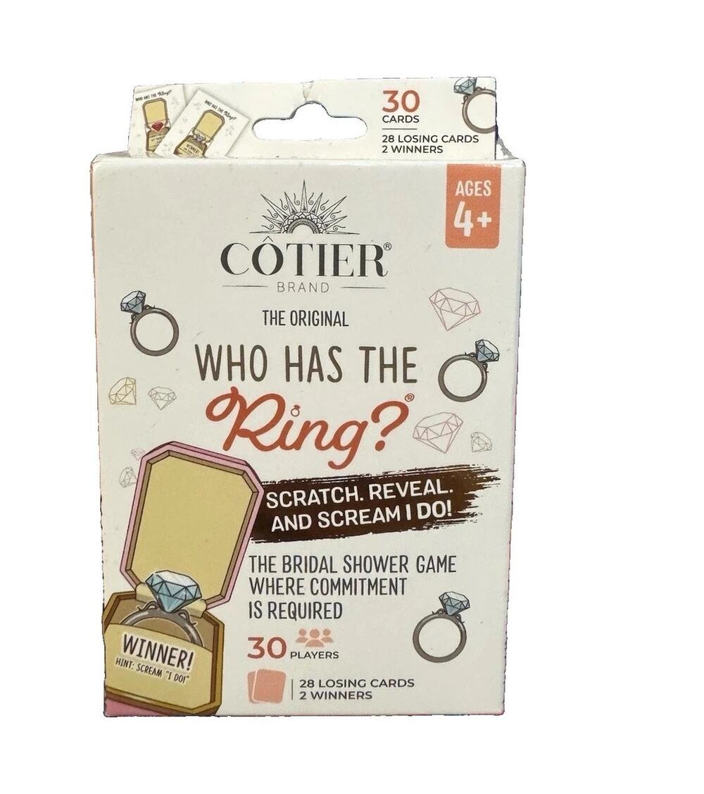 Cotier Brand Bridal Shower Game Who Has the Ring Scratch Off Cards Coquette NIP